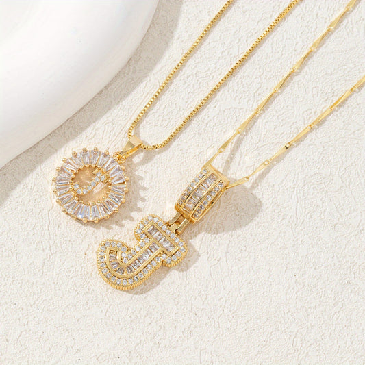 Initial Pendant Necklace, Alphabet Necklace with Adjustable 17" - 19" Chain